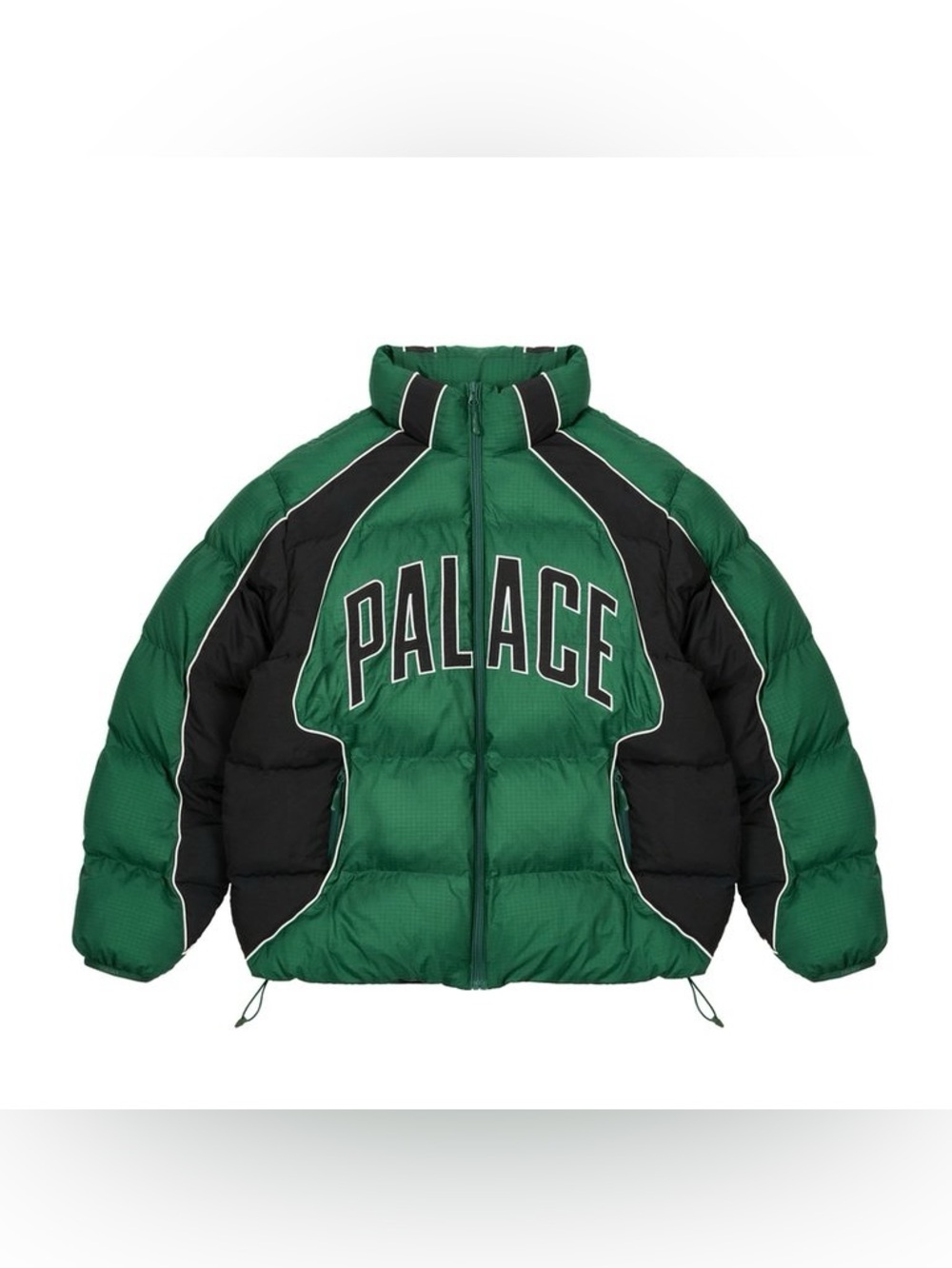 PALACE SPORT MIT PUFFA RACEY GREEN / BLACK Size Large SS25 Logo Puffer Jacket